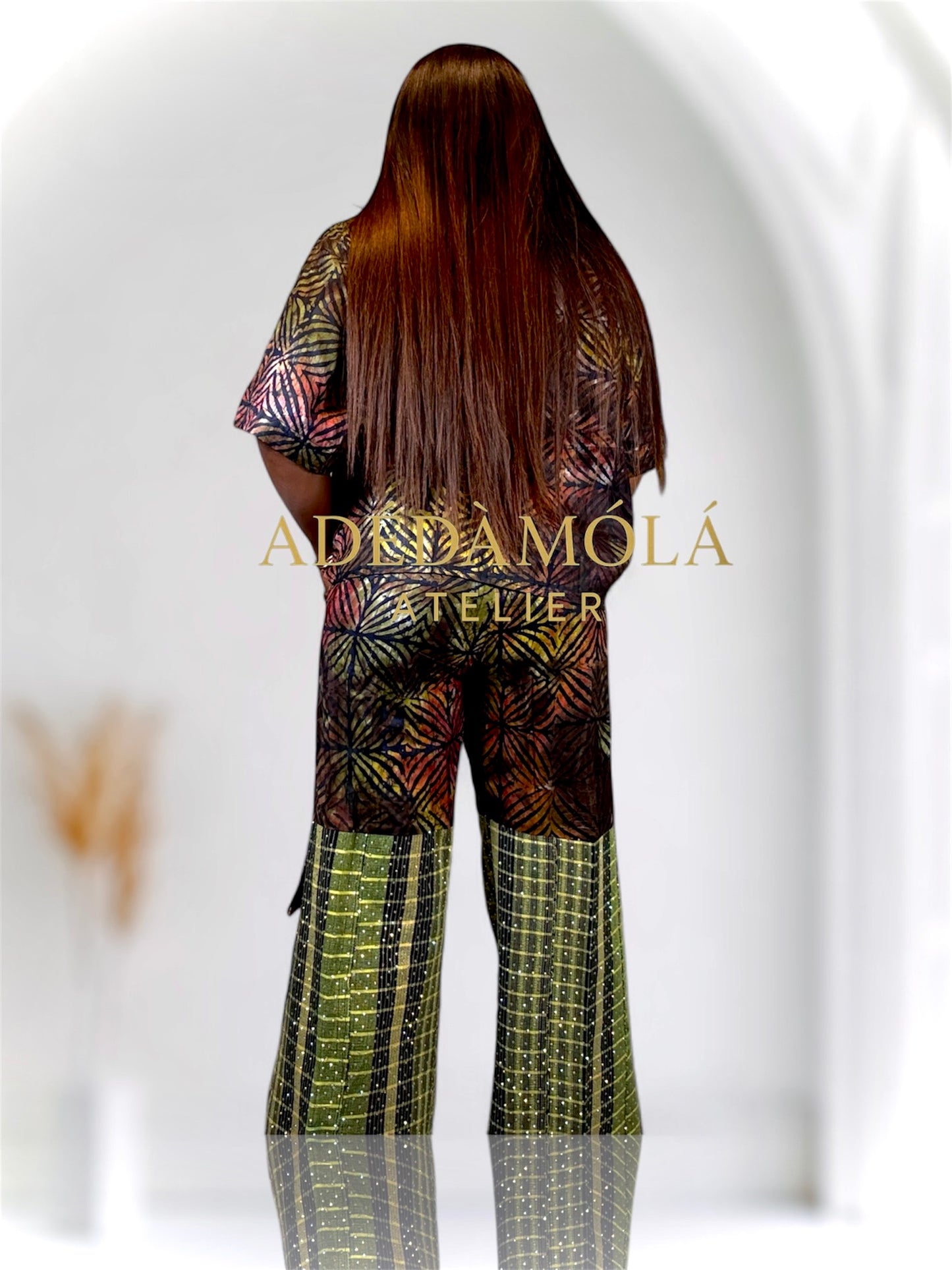 Fully stoned 2-piece African Trousers and shirt set- Boss Lady 4