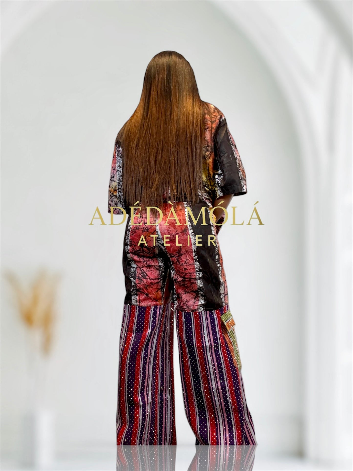 Fully stoned 2-piece African Trousers and shirt set- Boss Lady 6