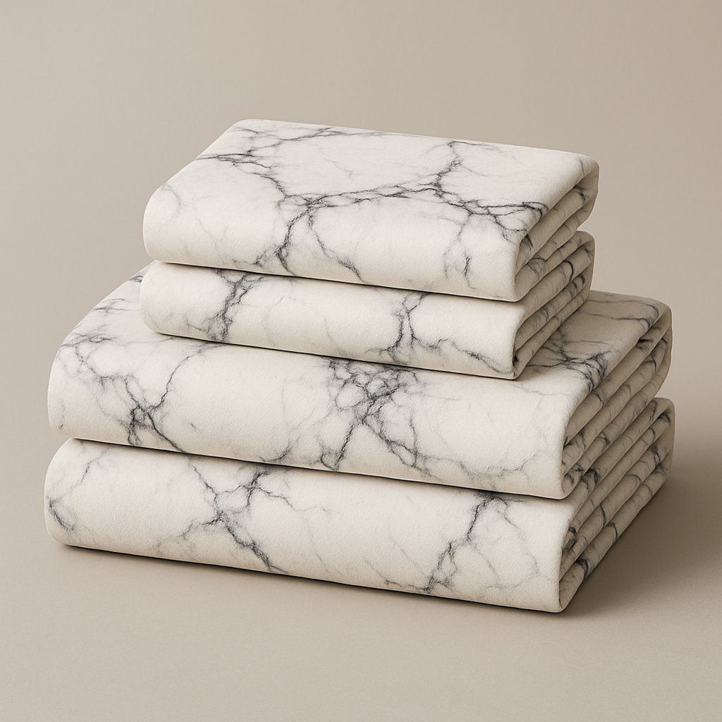 Marbella Mist" Cotton Marble bedding Set