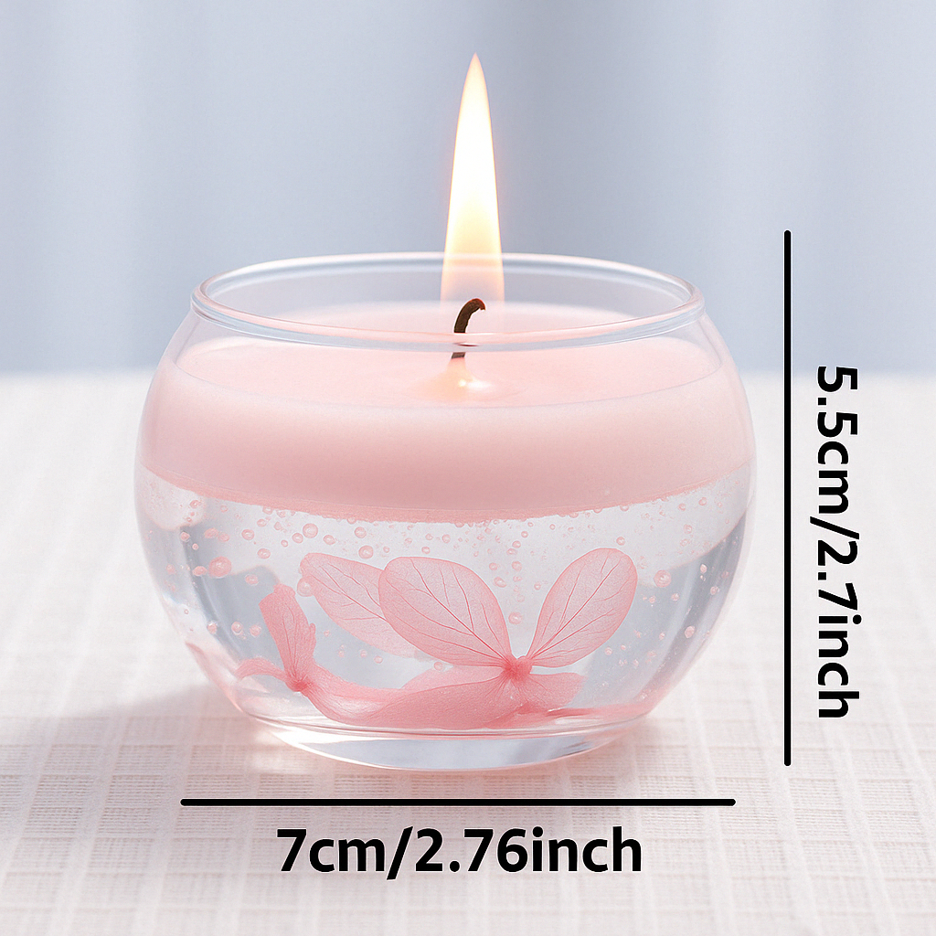 Embedded flower scented candle