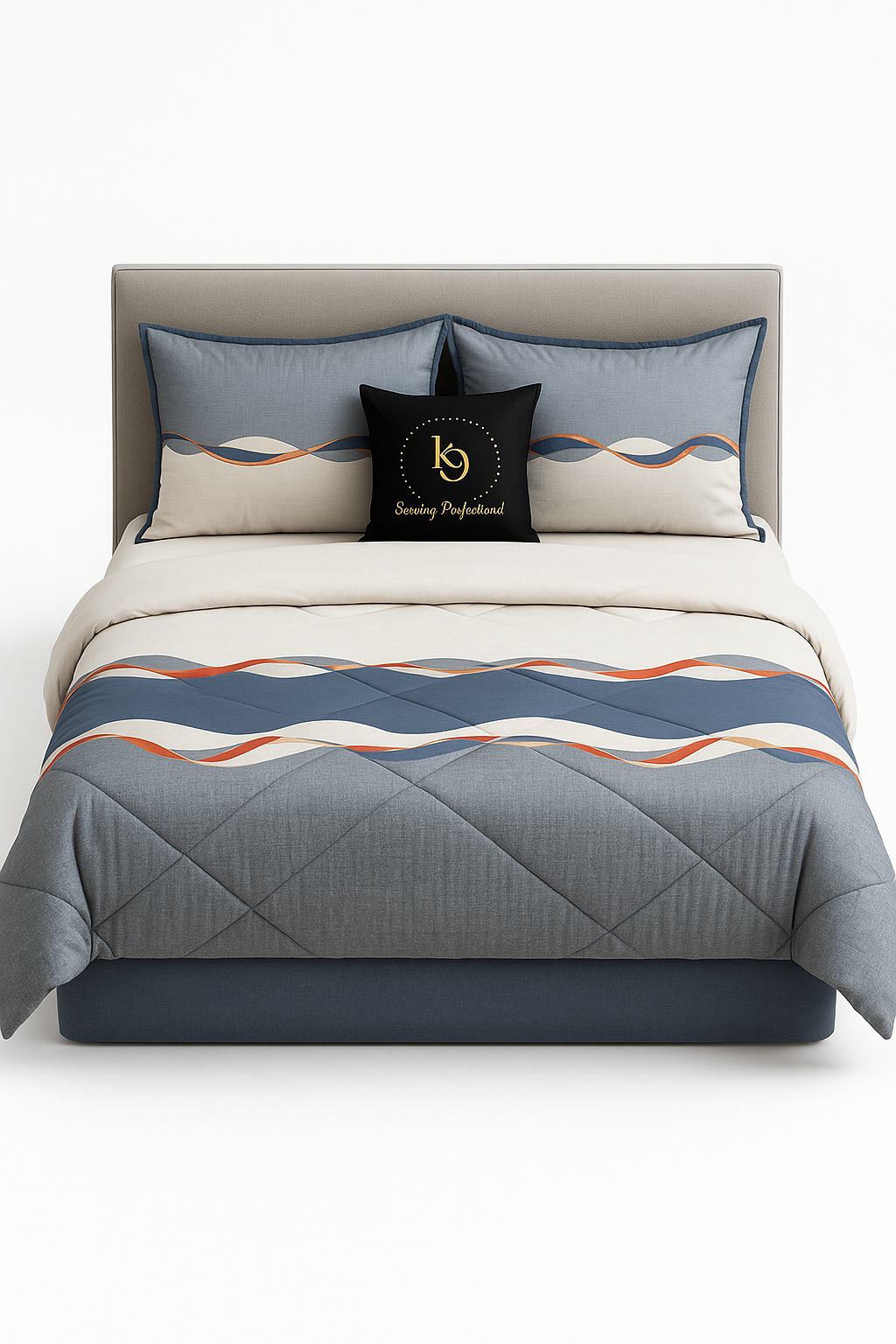 Ash Flow King Size Comforter Set – 6-Piece Luxury Bedding