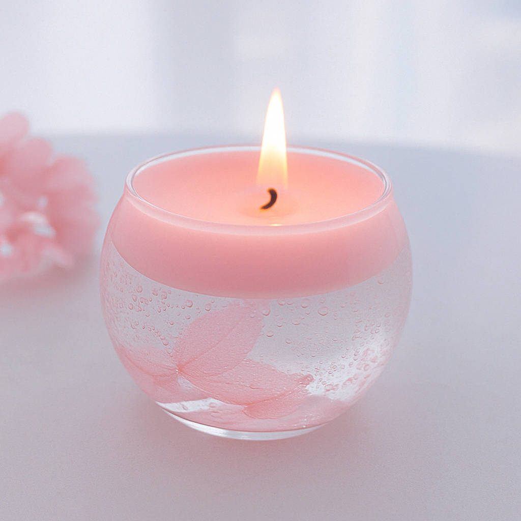 Embedded flower scented candle