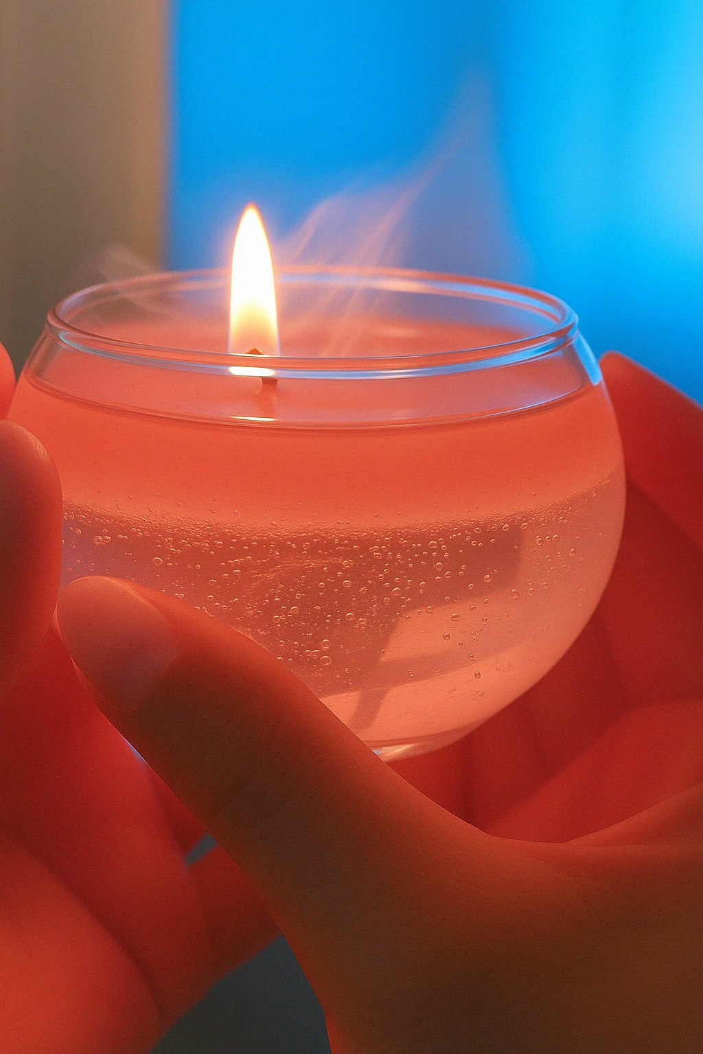 Embedded flower scented candle