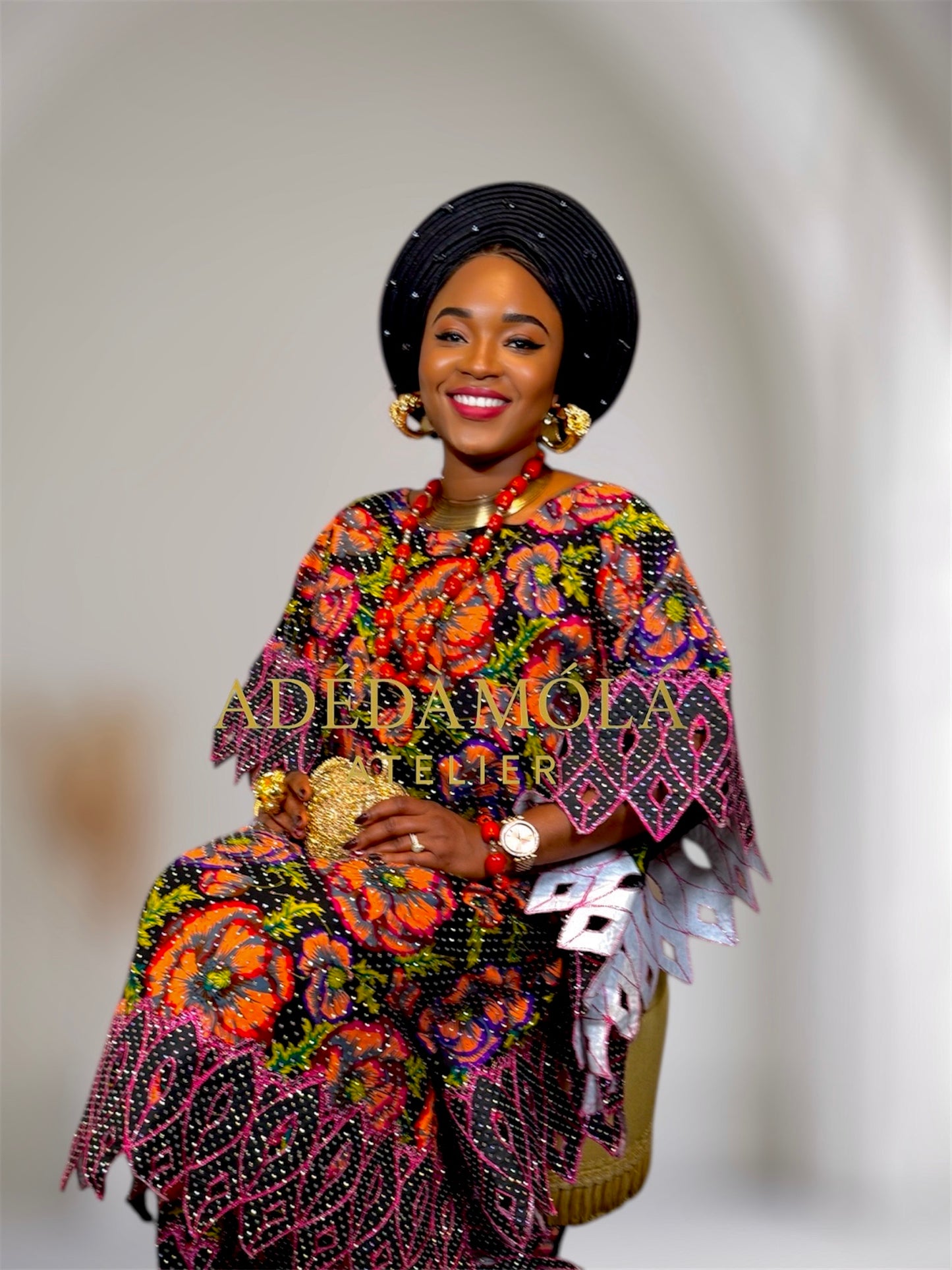 Fully stoned African skirt and blouse ready to wear set- Oju-Oge