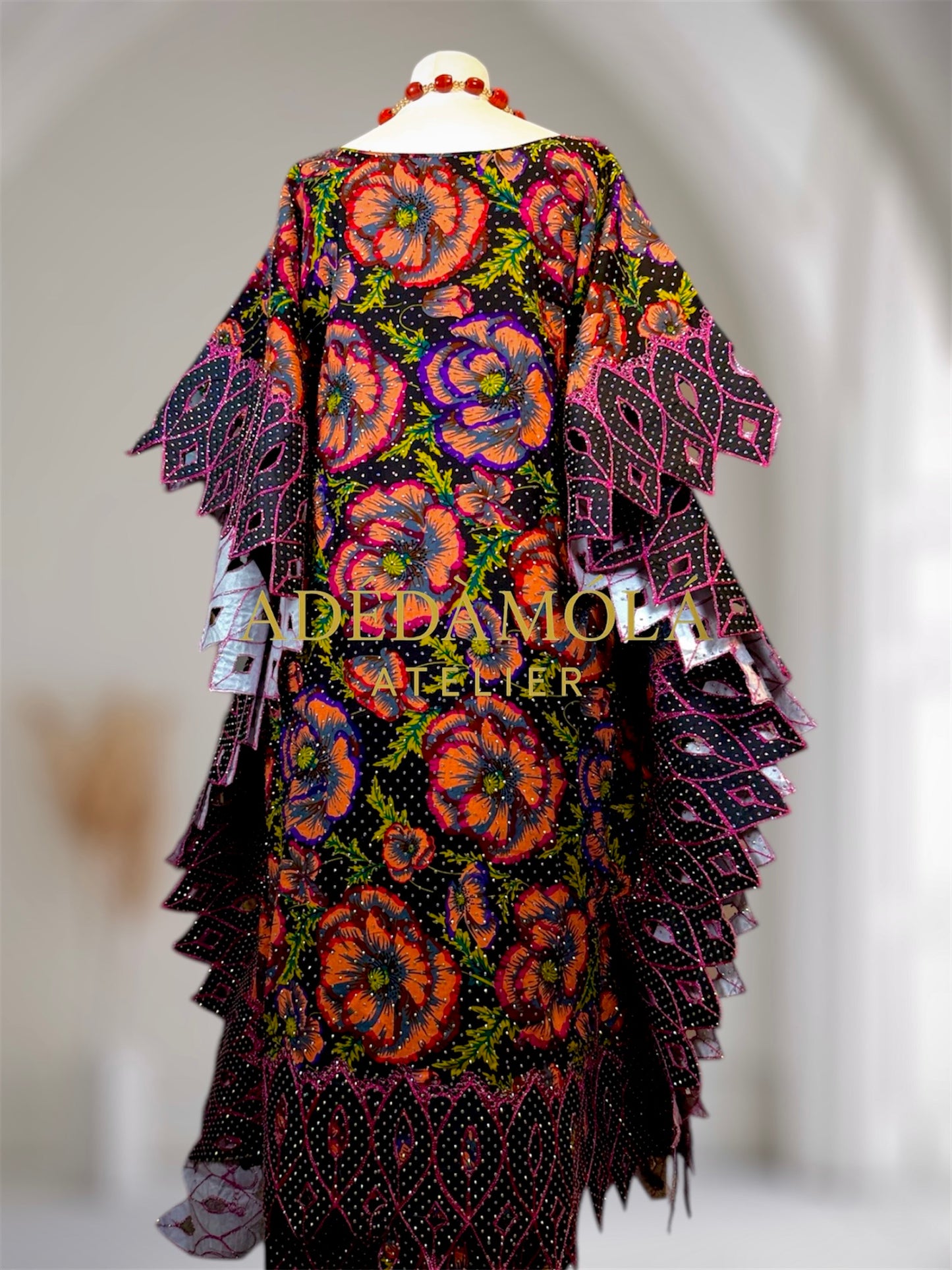 Fully stoned African skirt and blouse ready to wear set- Oju-Oge