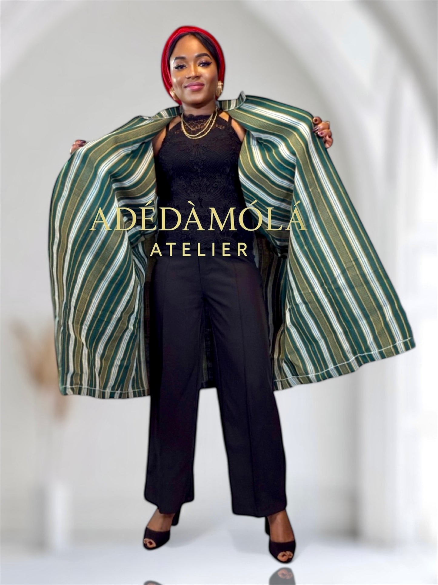 African Rady to Wear Kimono Jacket- Royal. One size fit upto size 20