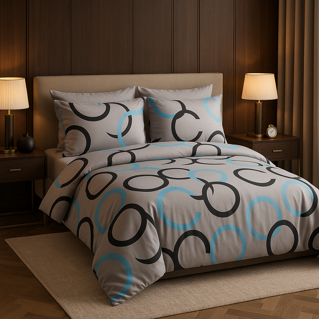 Urban Orbit" Premium Cotton Bedding Set – 300 TC
