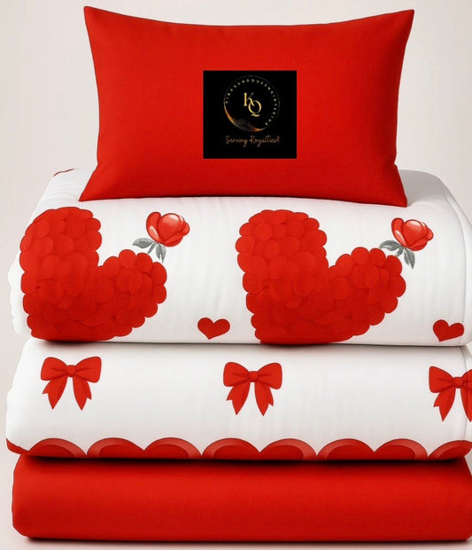 ❤️ ROMANTIC HEART DOUBLE BEDSHEET SET (3 PCS)