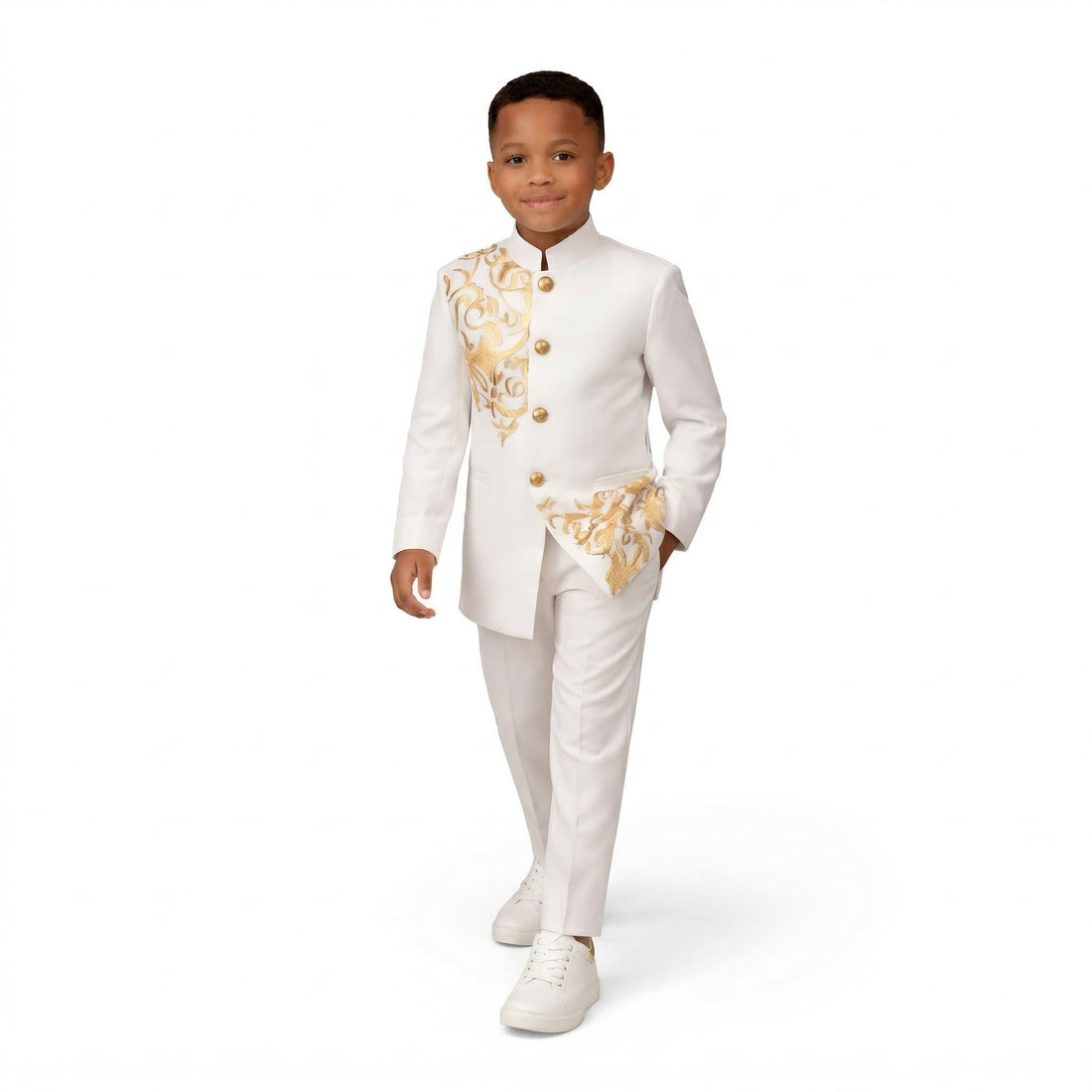 African Print Boys Suit | Traditional 2 Piece Set for Kids | Cultural Day Outfit – Adedamola Atelier