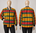 Women's multicolour Ankara bomber jacket with zip front and African print by Adedamola Atelier