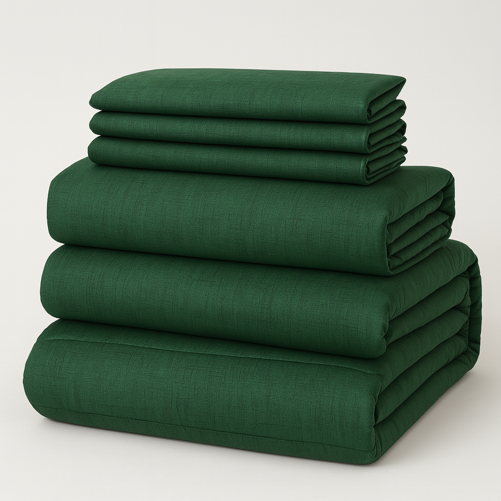 Emerald Haven – 6-Piece Luxe Bedding Set- 300cc