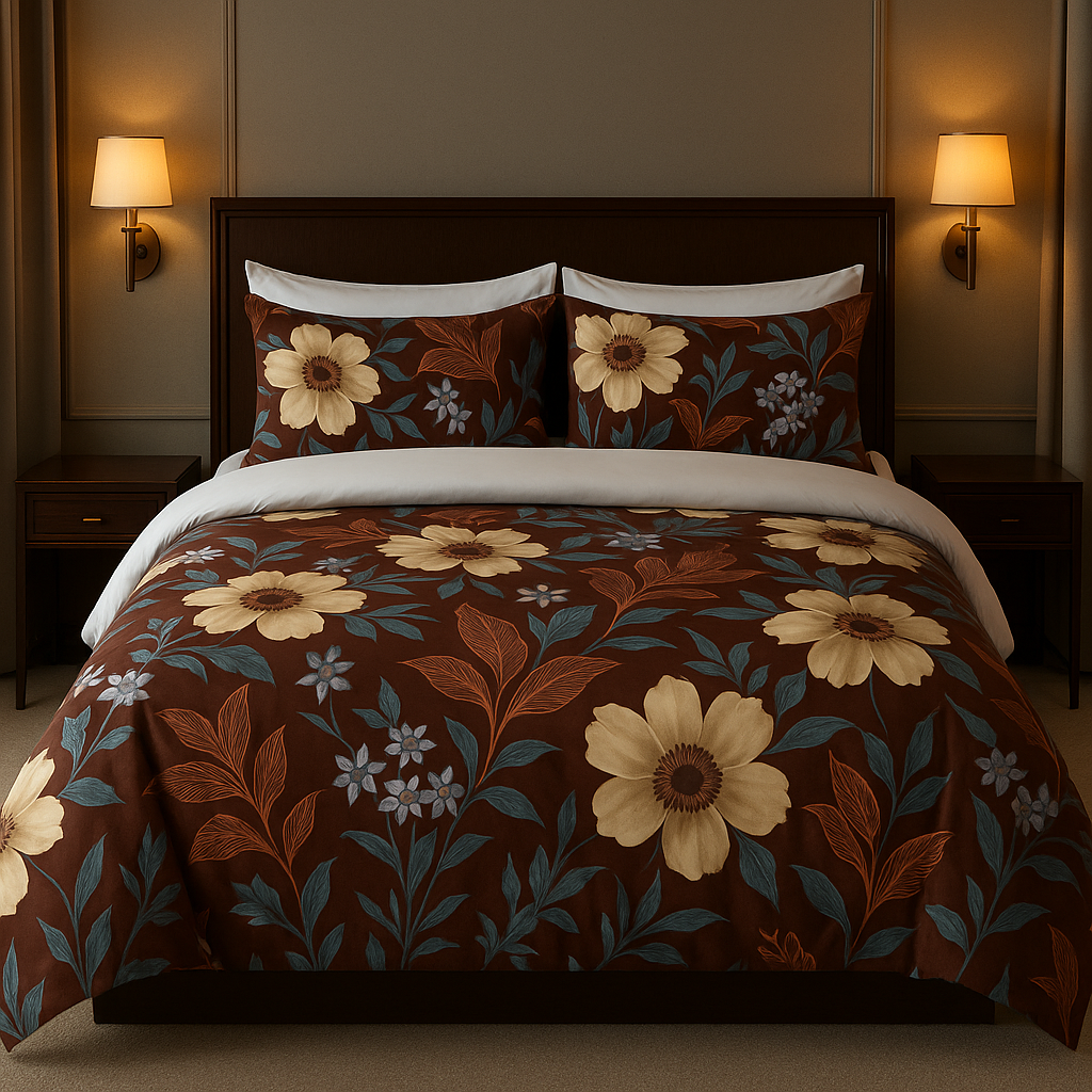 “Autumn Bloom” Super King Size Bedsheet – 300 Thread Count | Luxuriously Soft Skin-Friendly