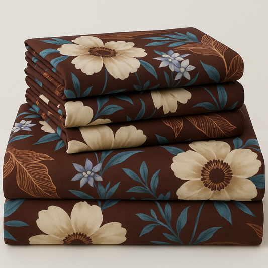 “Autumn Bloom” Super King Size Bedsheet – 300 Thread Count | Luxuriously Soft Skin-Friendly