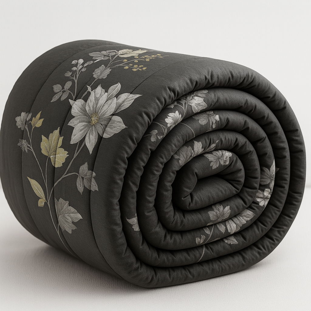 Grey Bloom King Size Comforter Set – 300 Thread Count | 6-Piece Luxury Bedding