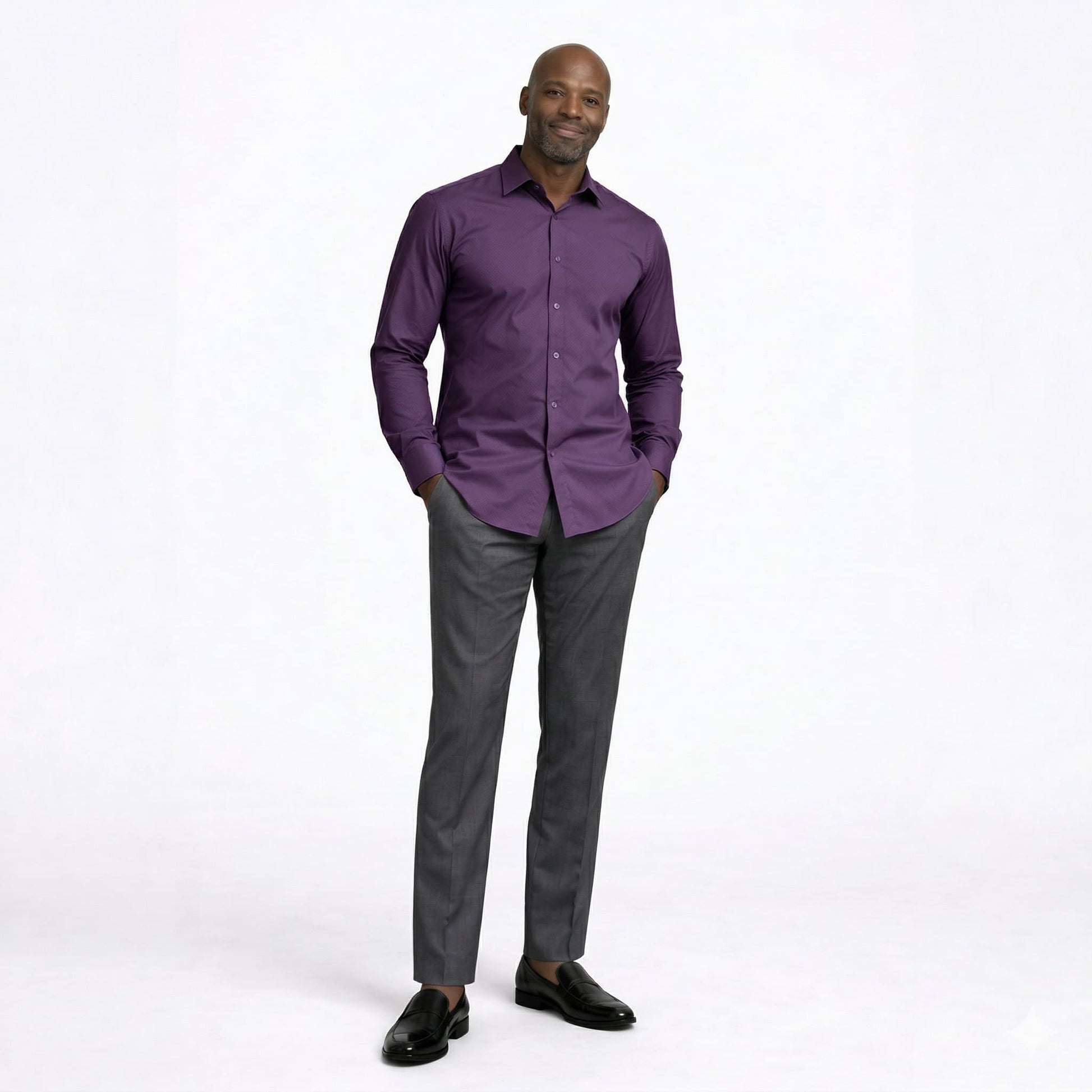 purple dress shirt gray pants Purple Shirt Matching Pant || Purple Shirt Combination Pants