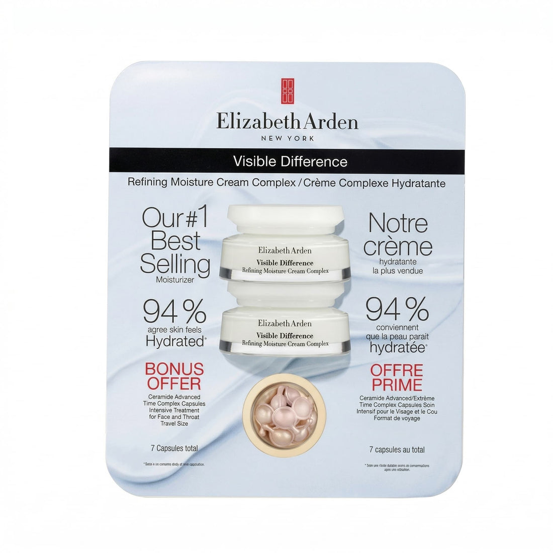 Woman holding a skincare product packaging with a neutral background