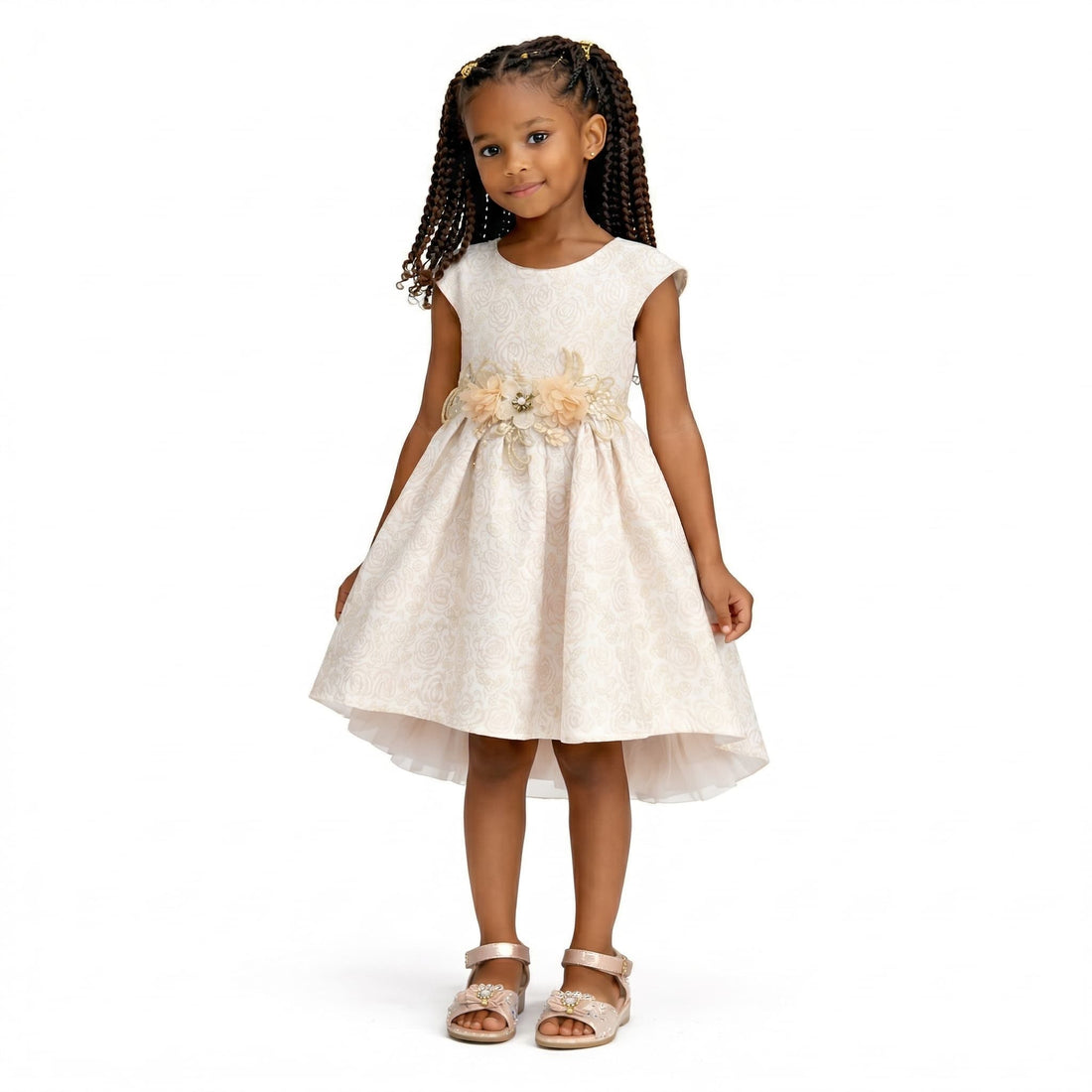 Girls Floral Gown | Kids Party Dress | Cultural Day & Special Occasion Wear – Adedamola Atelier