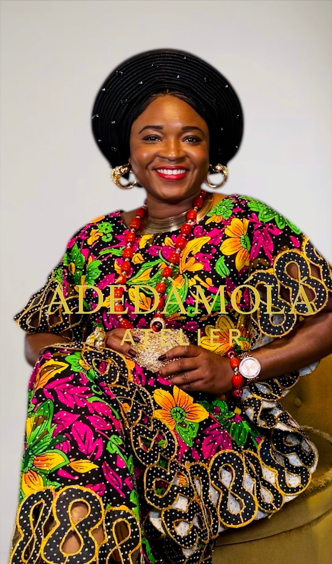 Fully stoned African skirt and blouse ready to wear set- Aya Aba