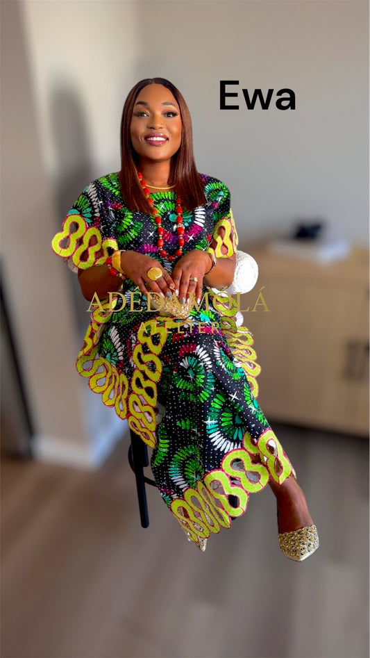 Fully stoned African skirt and blouse ready to wear set- Ewa