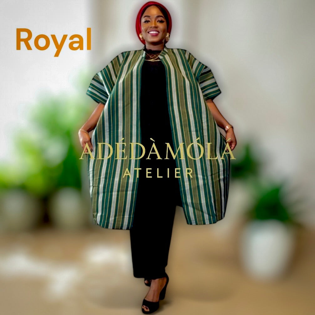 African Rady to Wear Kimono Jacket- Royal. One size fit upto size 20