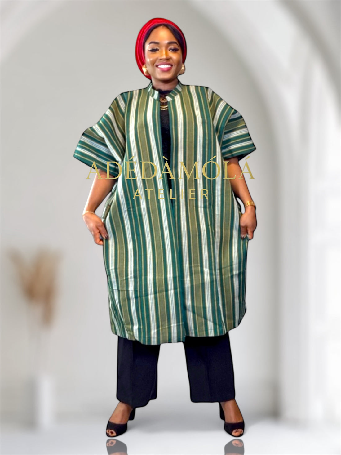African Rady to Wear Kimono Jacket- Royal. One size fit upto size 20