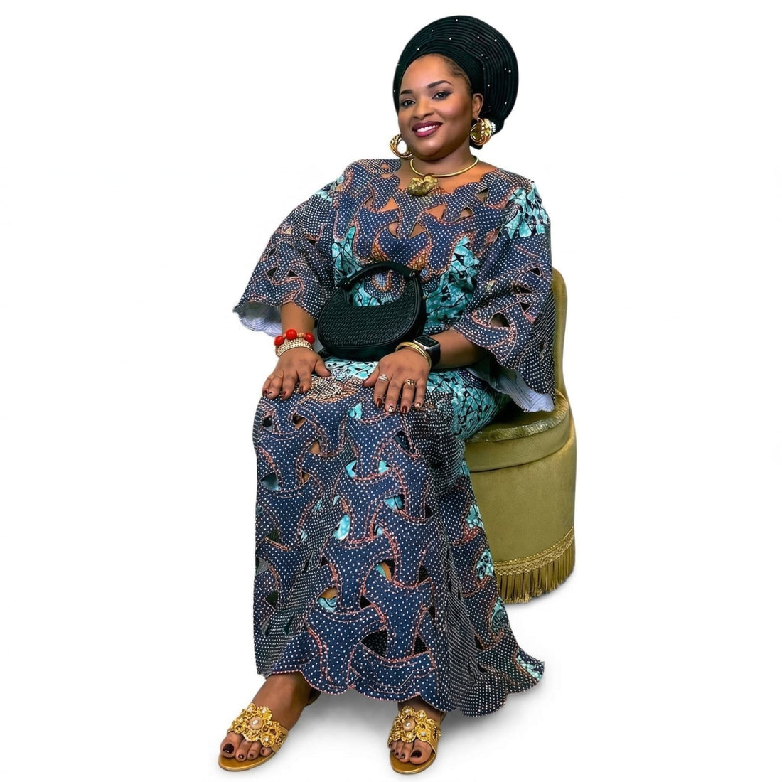 Iya Ola Ìró & Bùbá Set – Mother of Wealth Edition | Hand-Stoned Yoruba 2-Piece | Adedamola Atelier Edmonton