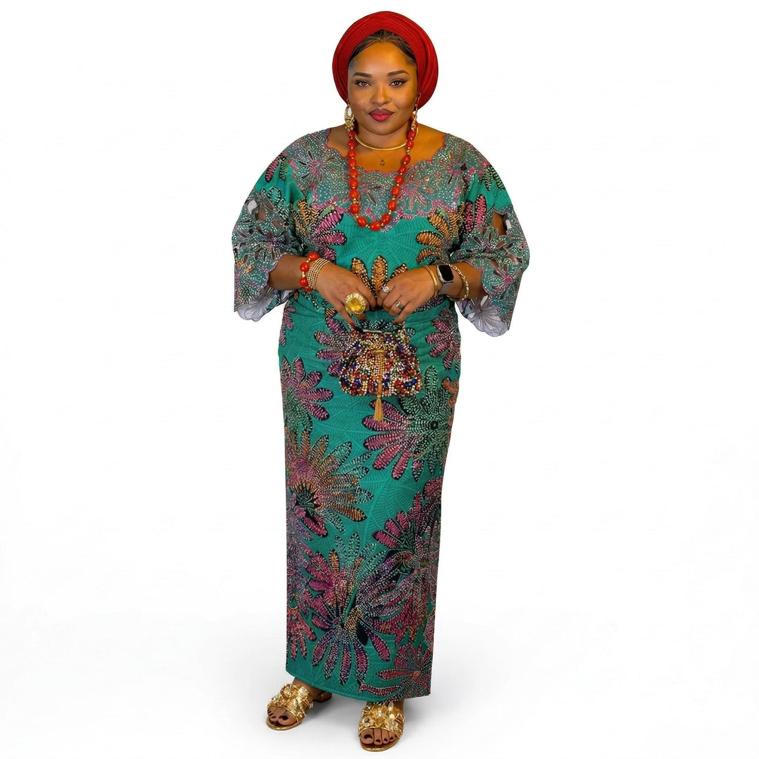 Olori Ìró & Bùbá Set – Mother of Wealth Edition | Hand-Stoned African 2-Piece | Adedamola Atelier Edmonton